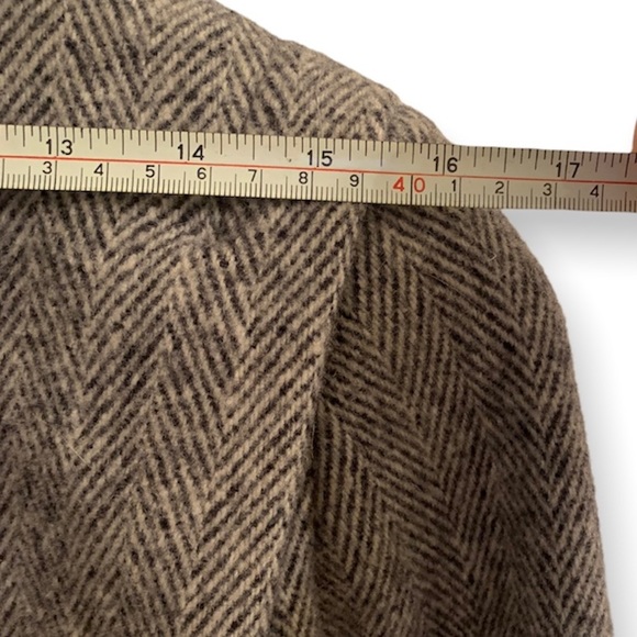 Vintage Herman Kay Black & White Houndstooth Wool Pea Coat Sz S-M - Picture 10 of 10